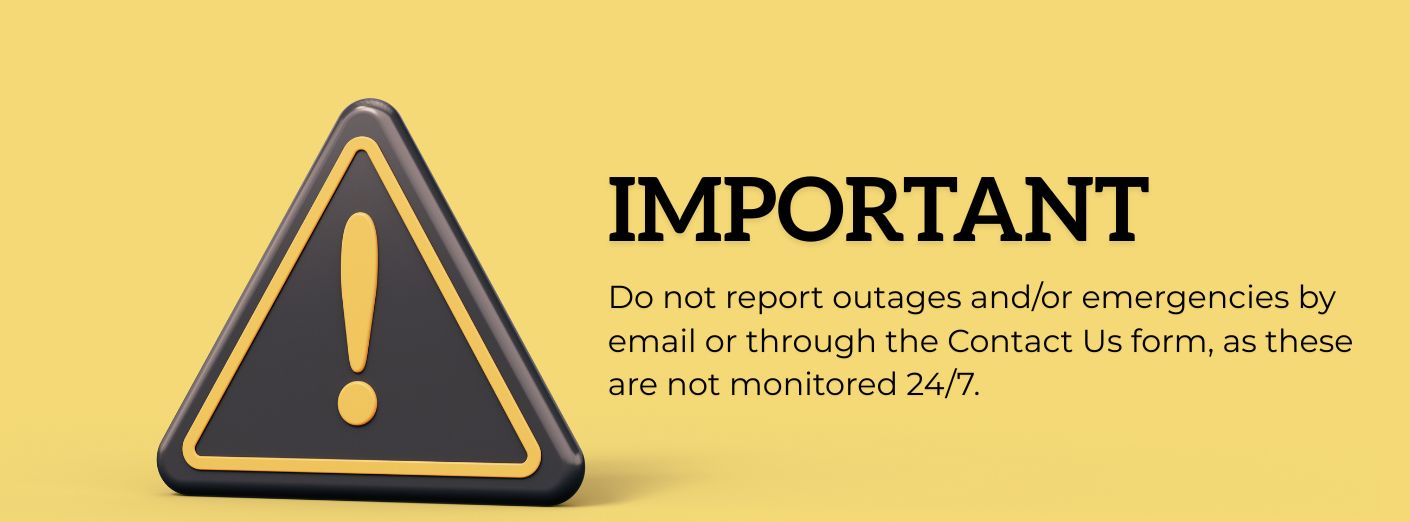 Do not report outages by email